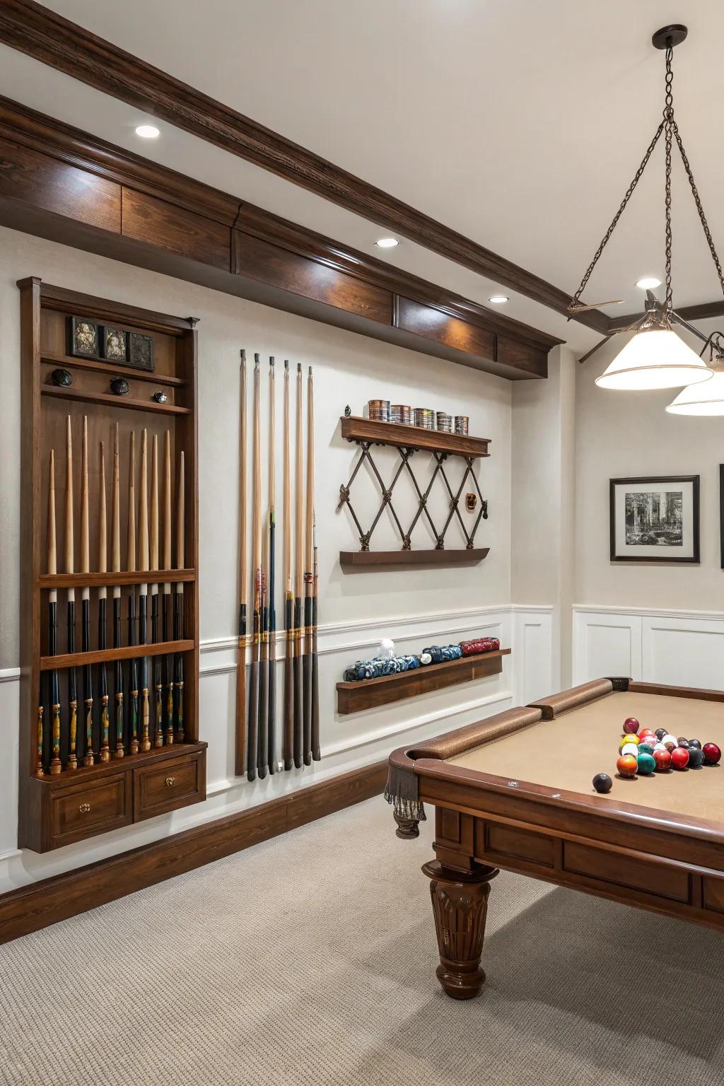 Displaying gaming accessories incorporates design and purpose.