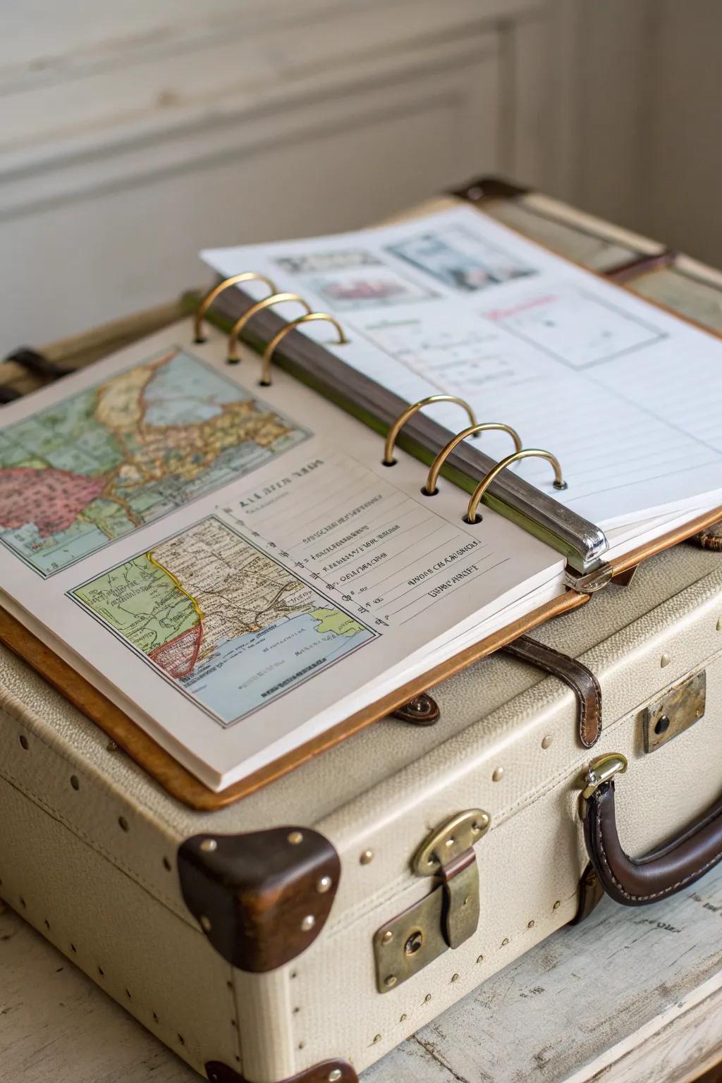 Travel binder for organized adventures.