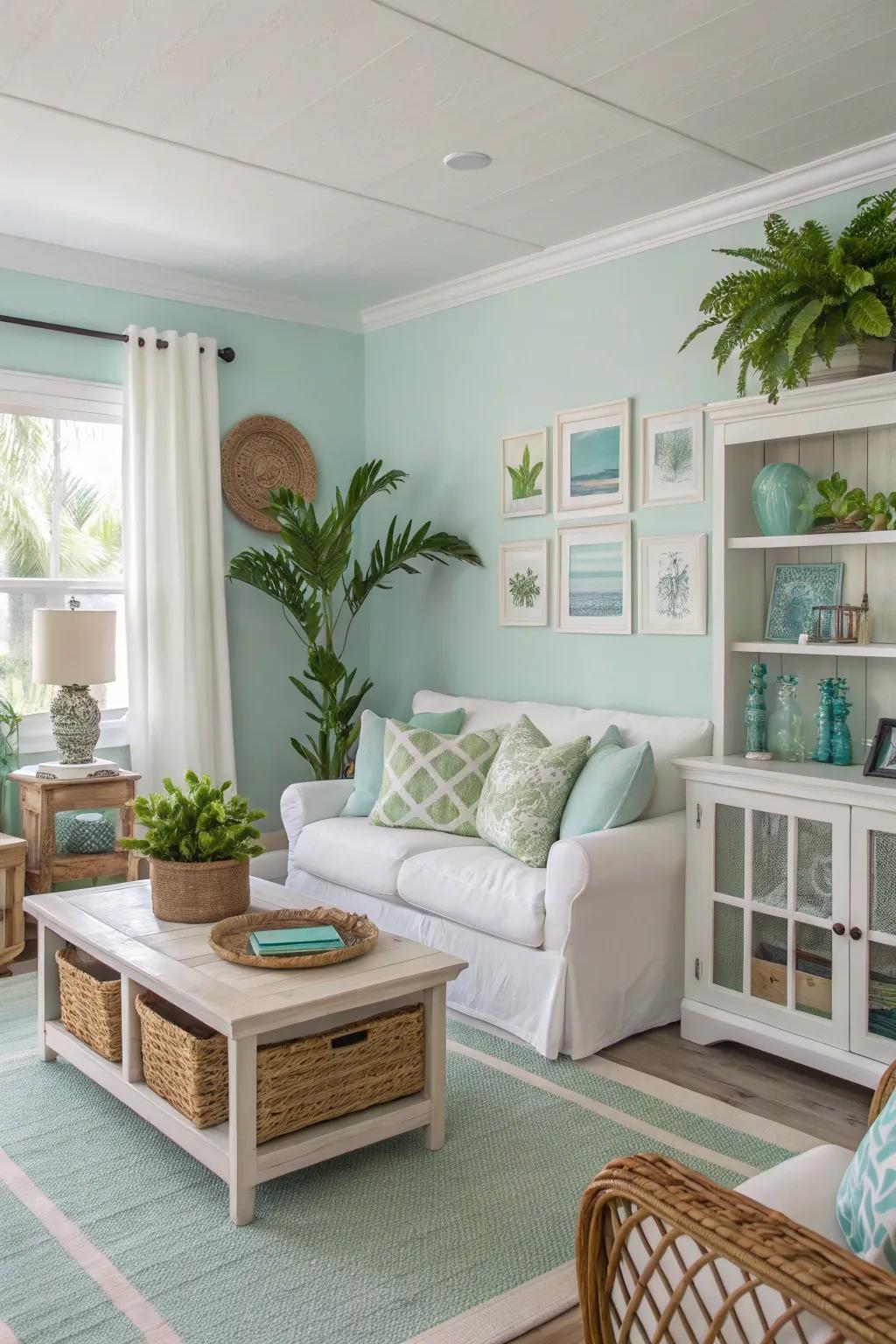 Coastal vibes bring a vacation-like feel to your living space.
