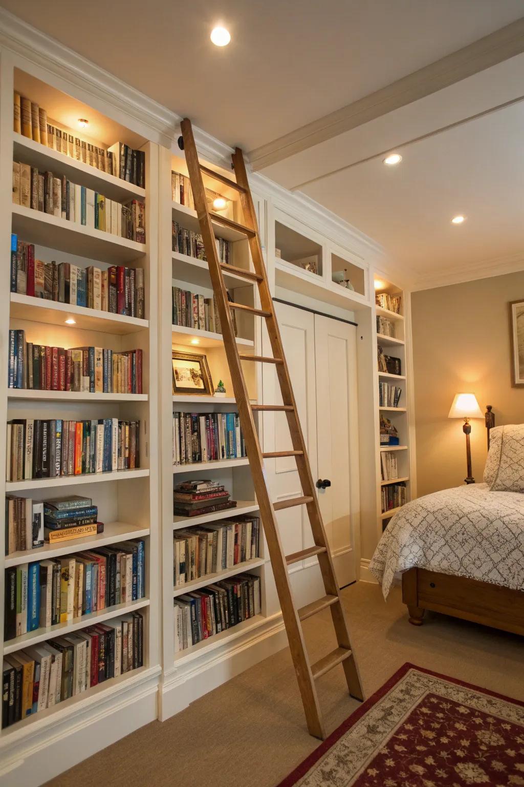 A touch of classic charm with a sliding library ladder.