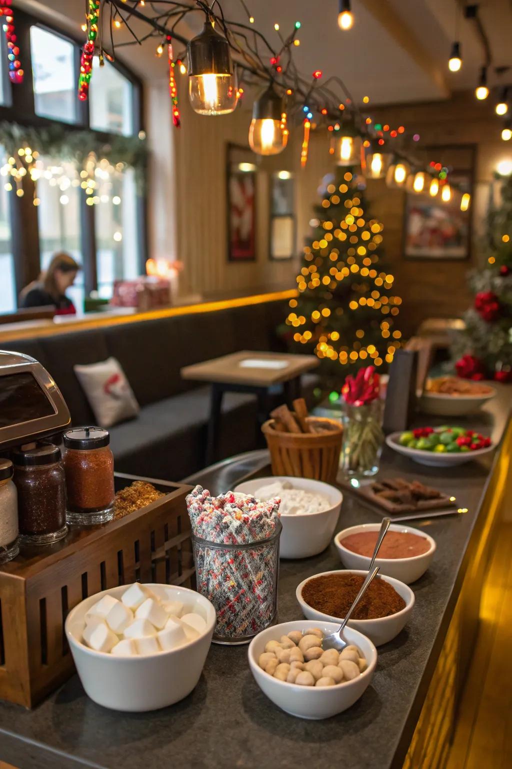 A chocolate stop with celebratory additions and decorations.