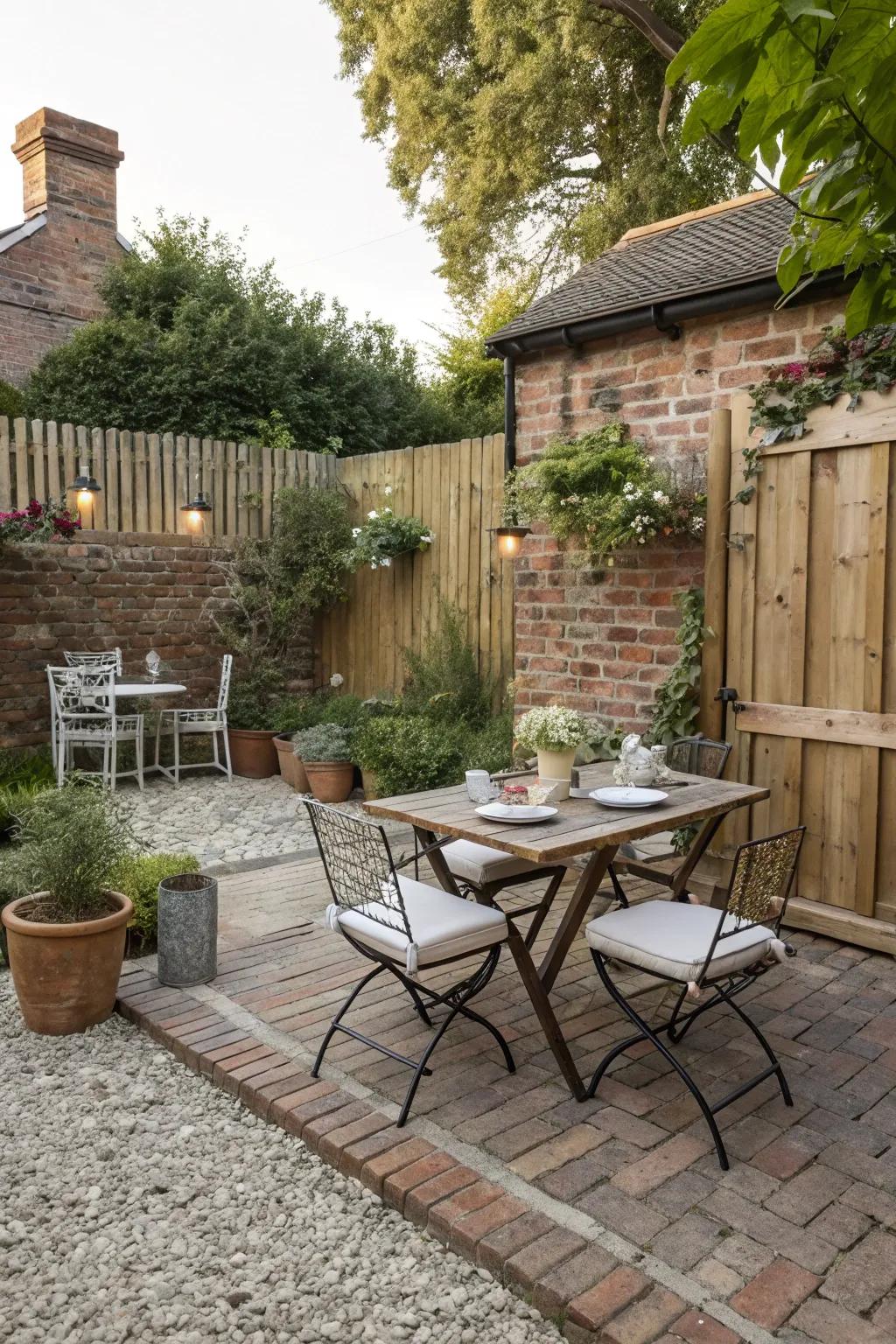Rock and gravel combinations create country-style and charming outdoor spaces.