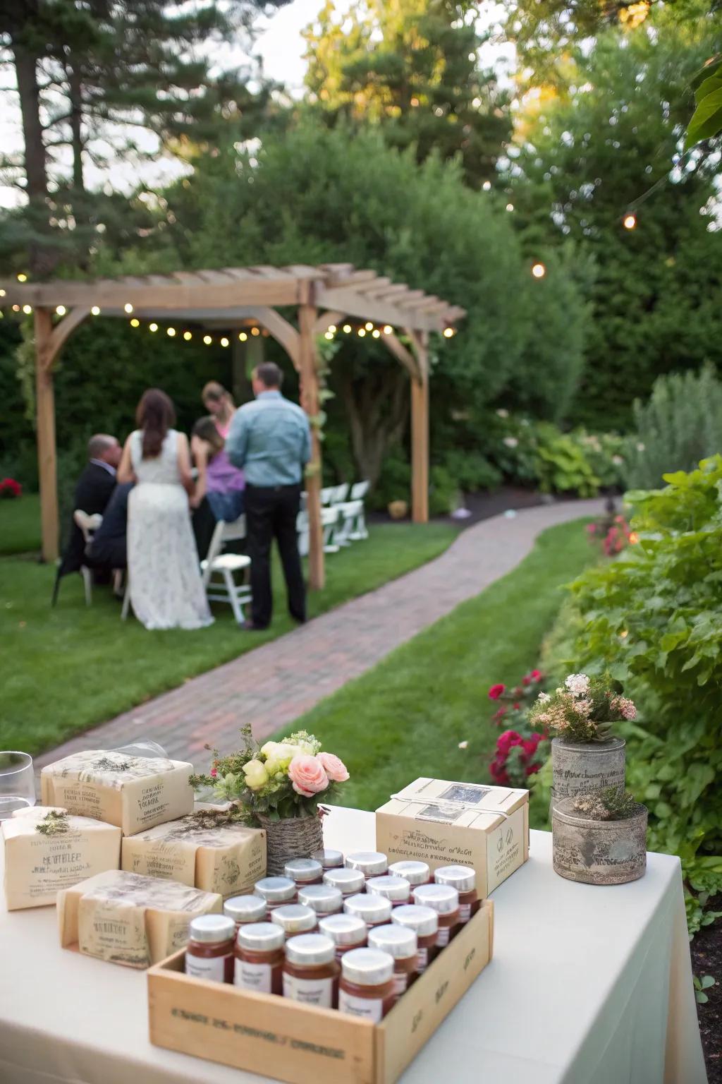 Homemade wedding tokens contribute a personalized element to the celebration.