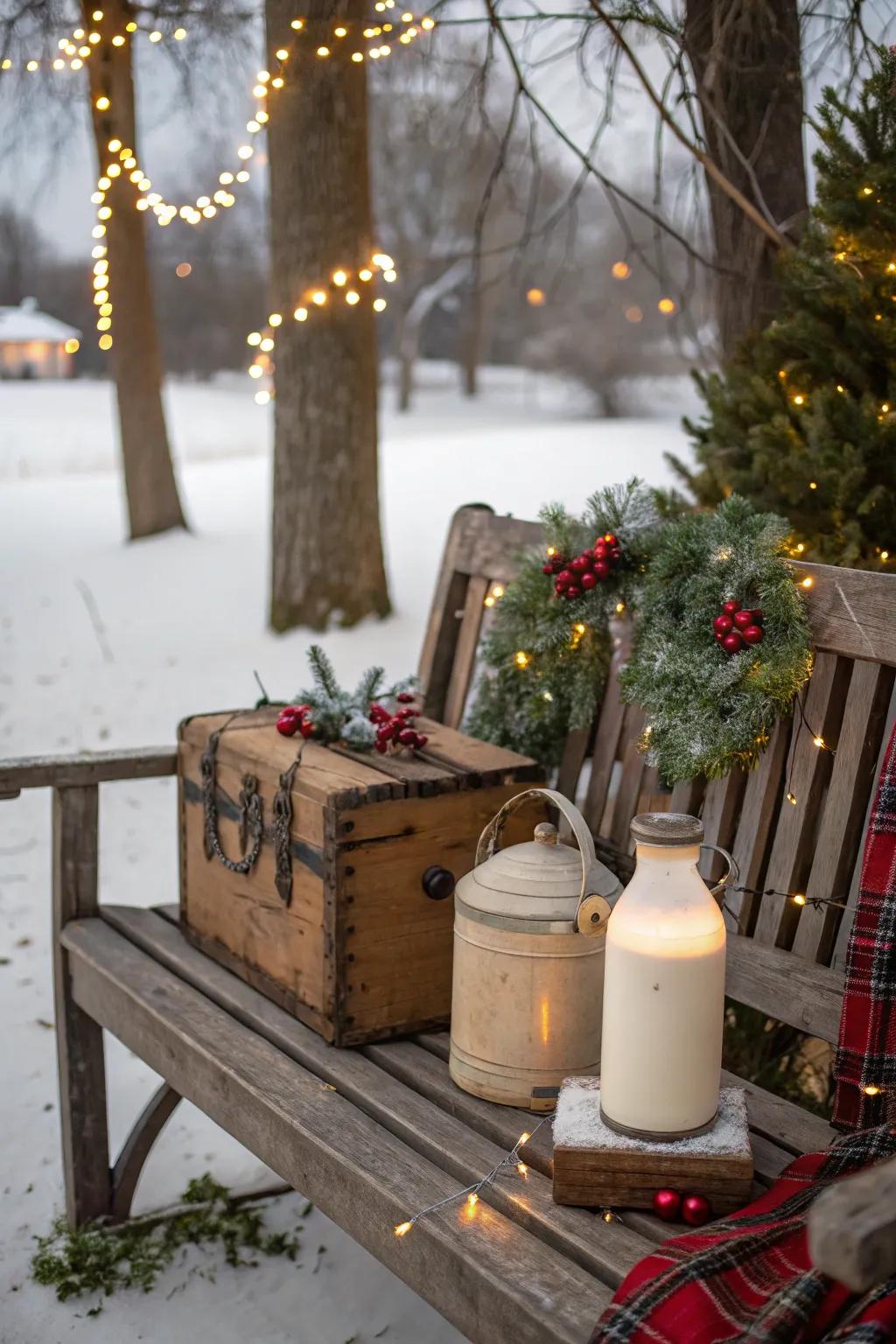 Retro touches add a nostalgic element to your holiday setup.