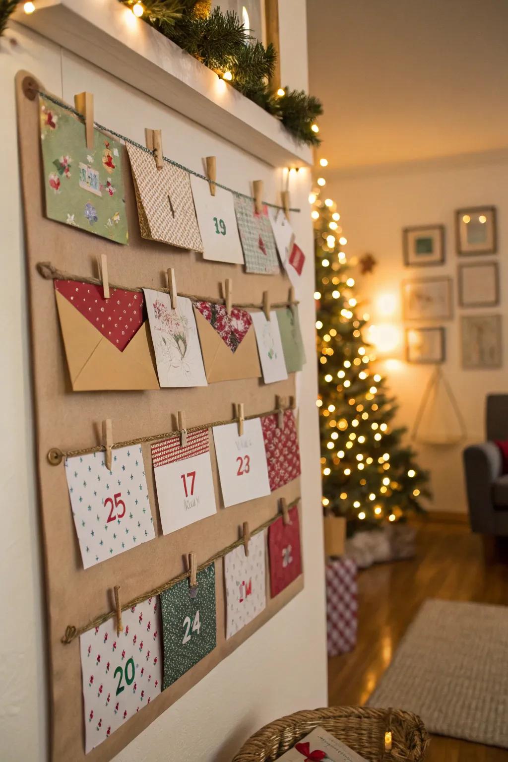 A DIY countdown display adds a personal and decorative touch.