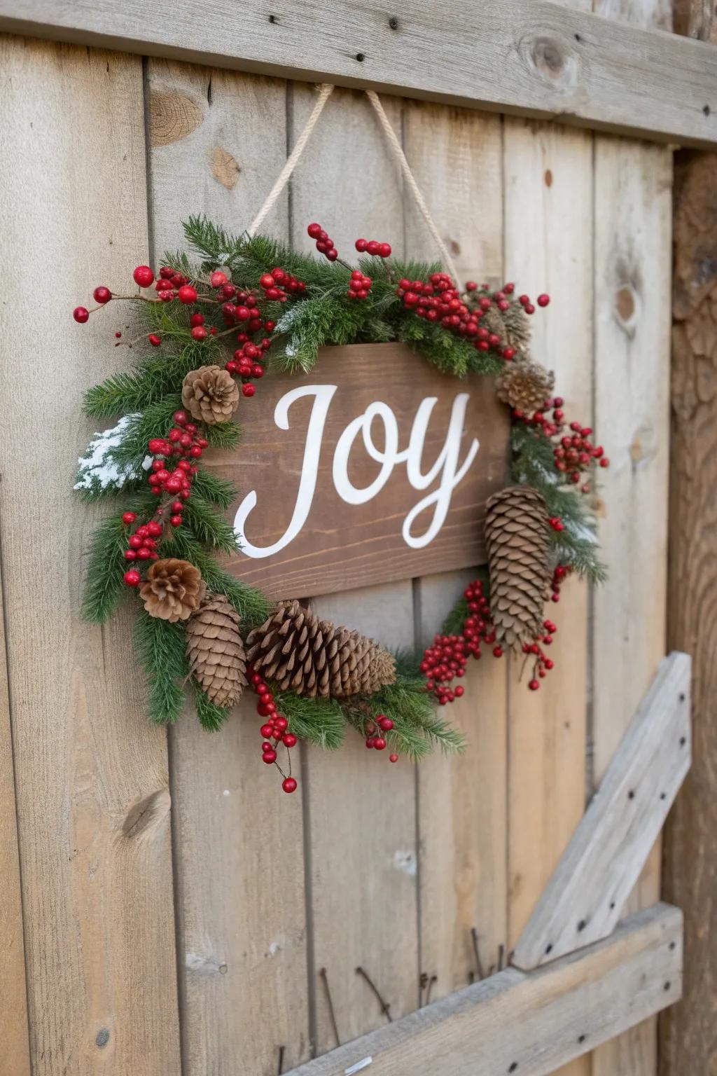 Embrace nature with a woodland-themed Christmas sign.