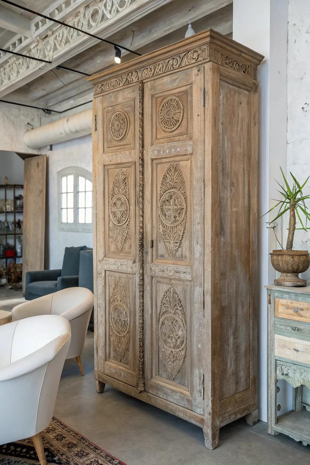 Relic panels introduce historical charm.