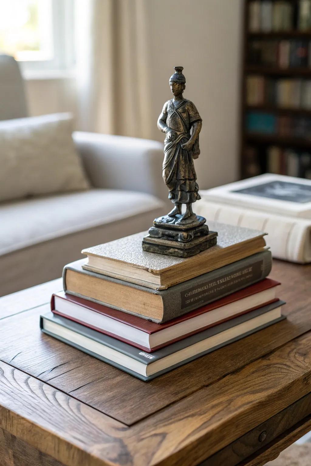 Sculptural elements infuse an artistic touch into your setup.