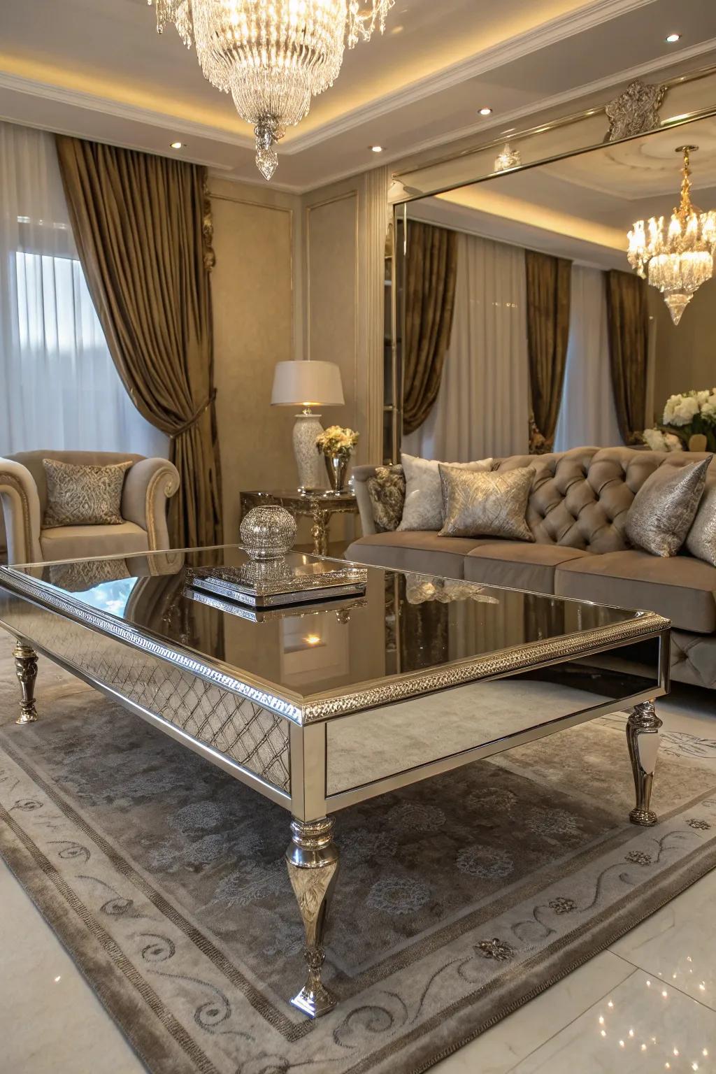 Metallic finishes impart a magical touch to modern glam spaces.