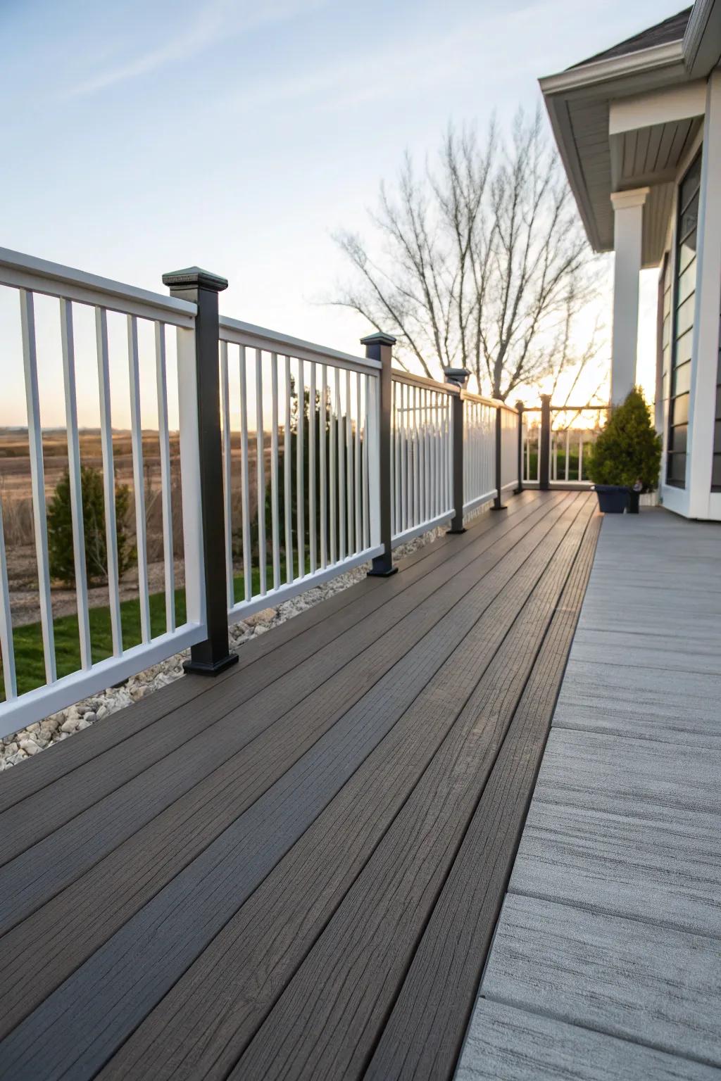 Blending textures in borders adds dimension to your deck design.