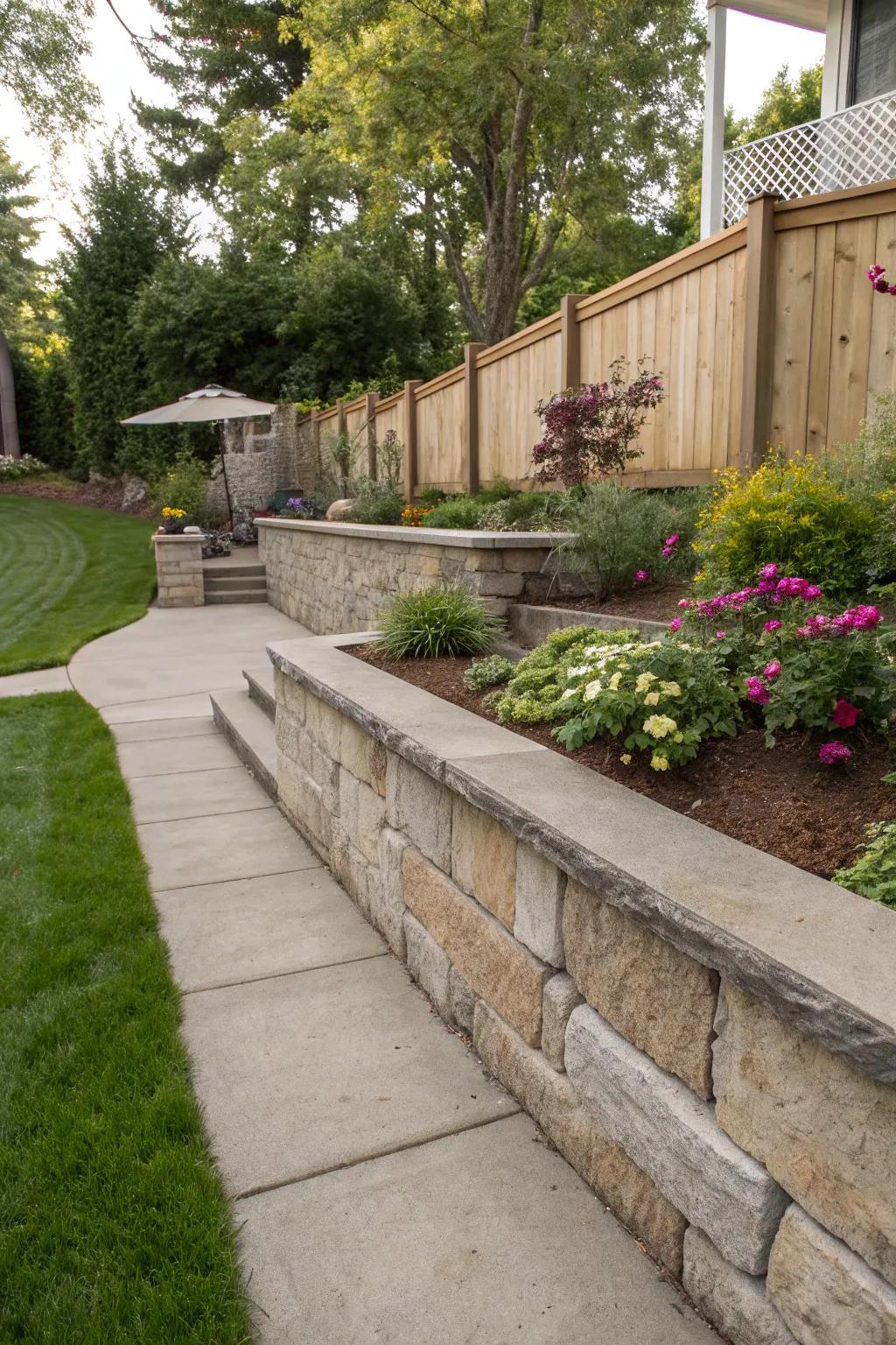 Innate stone features incorporate warmth to concrete designs.