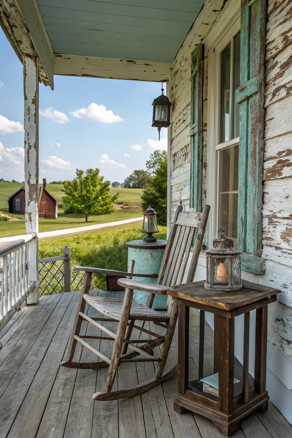 Weathered patina adds character and history to your porch.