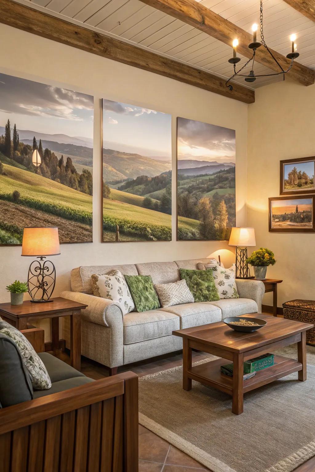 Rural art brings the charm of countryside scenery within walls.
