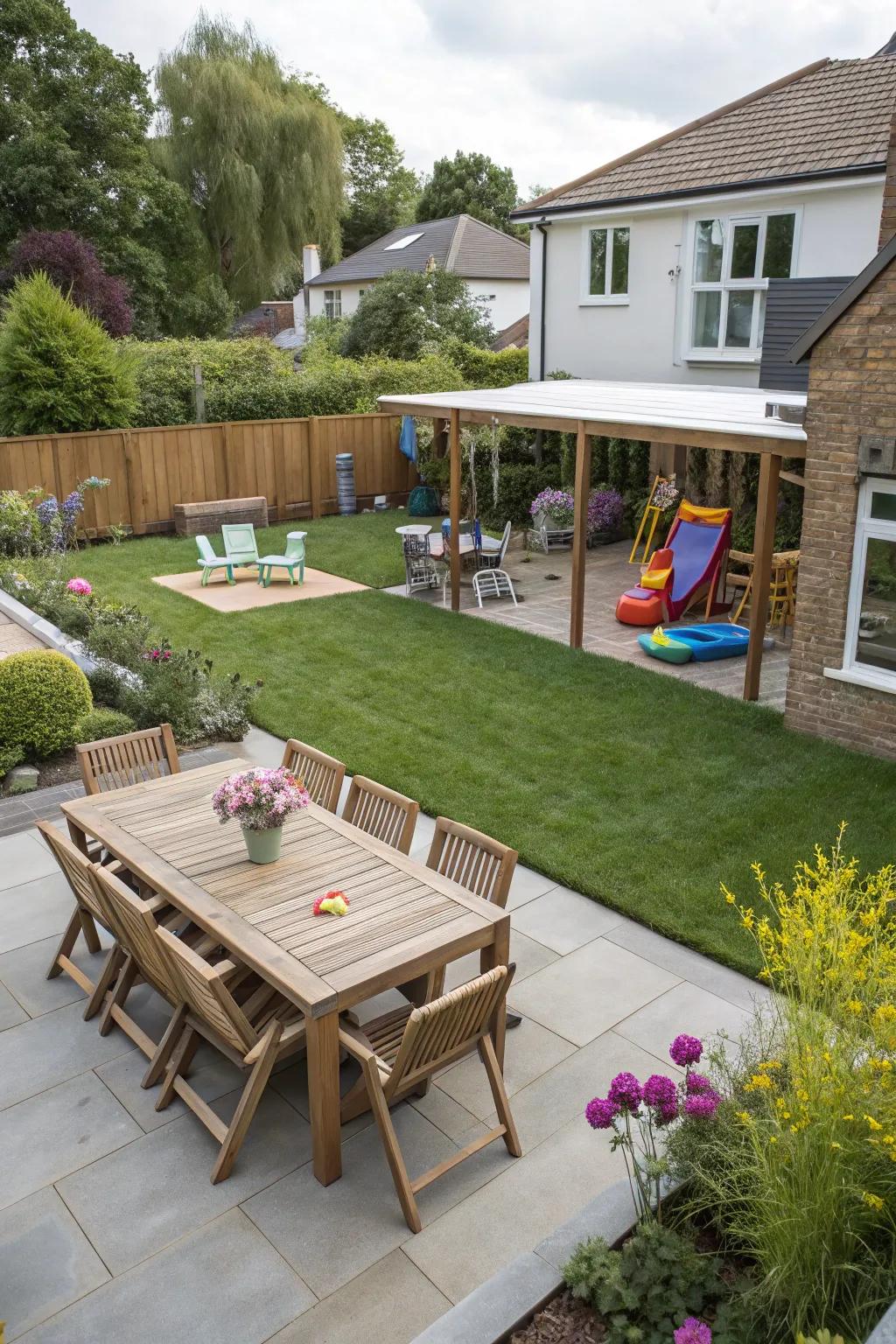Multiple zones boost backyard functionality.