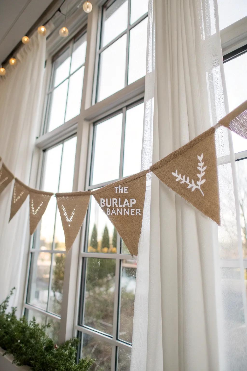 Seize the rustic attraction this holiday period through a canvas flag that adds a comfortable, farmhouse element to your window design.