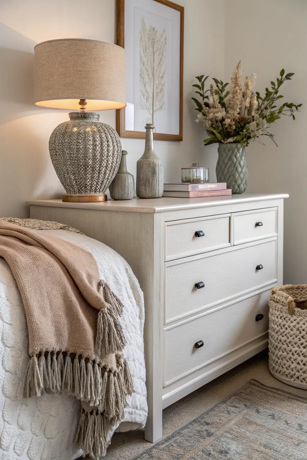 Textural stratums enhance depth and appeal.