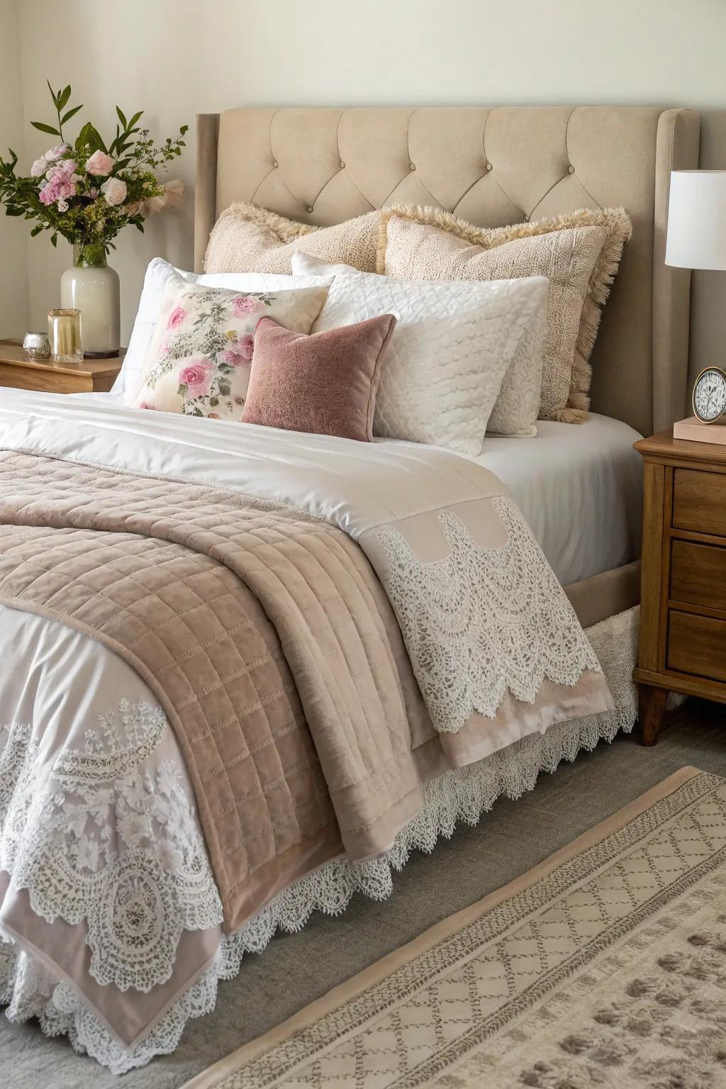 Layered bedding enhances satisfaction and visual appeal.