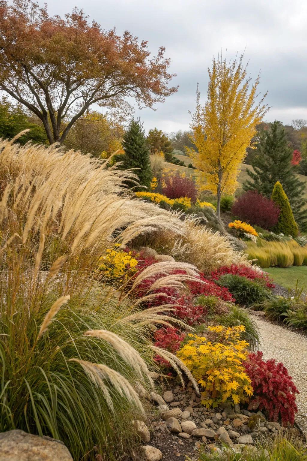Decorative grasses contribute texture and movement to your yard.