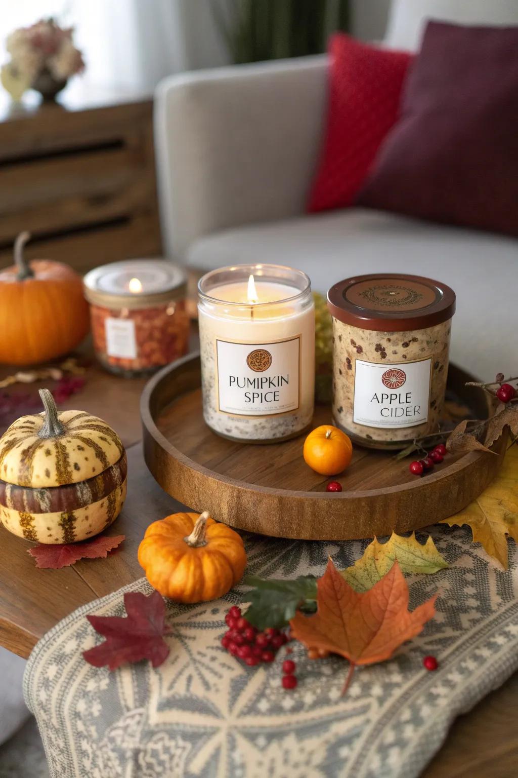 Scent-imbued soft glows fill your residence with the embracing and welcoming aromas of autumn.