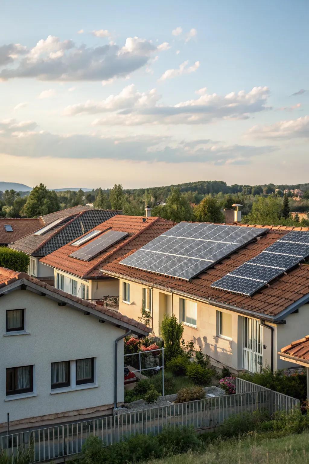 Sun panels supply sustainable energy options.