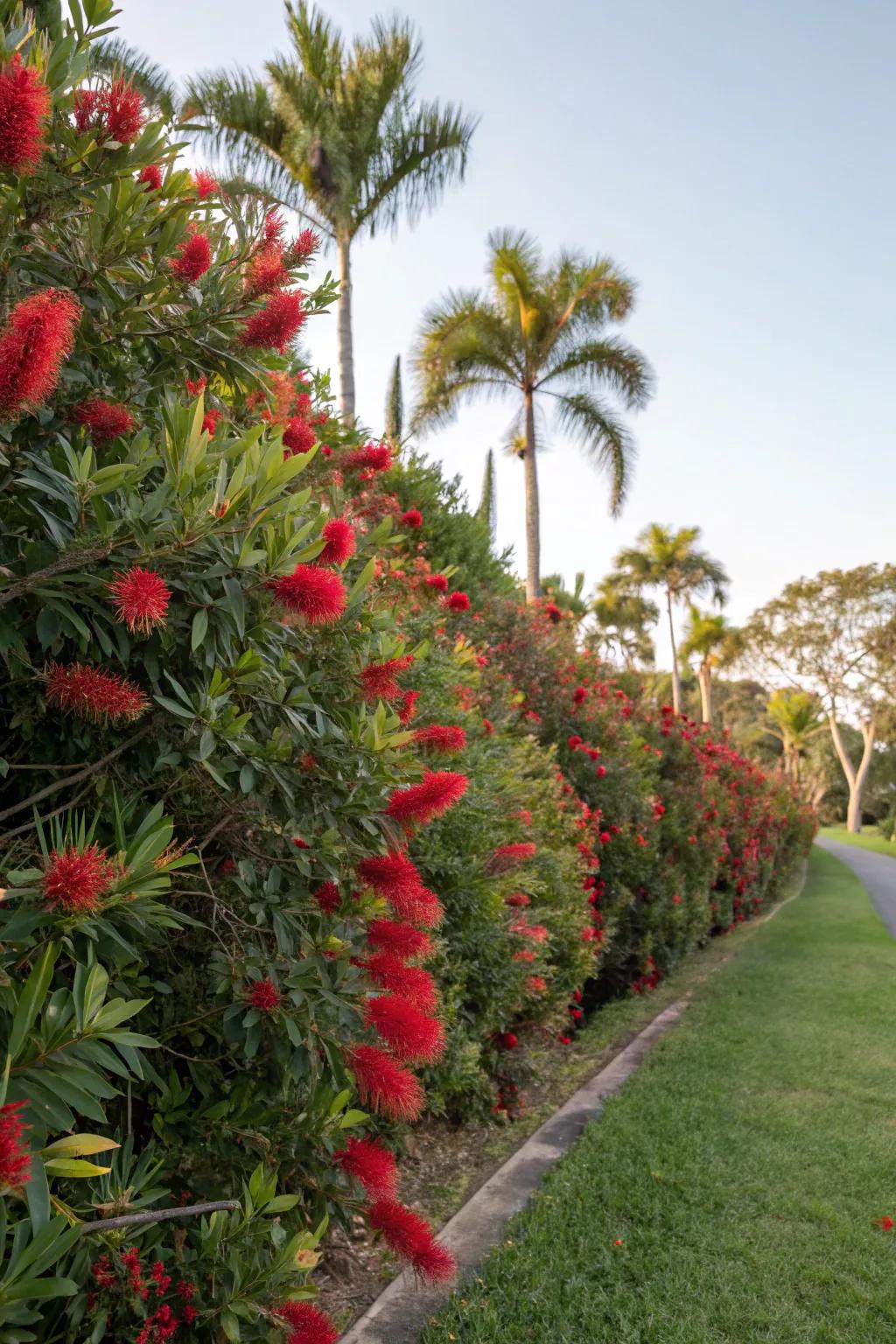 Brush Bush hedges bring vibrant color and drama to gardens.