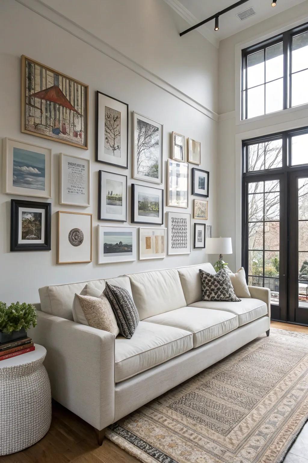 Anchor your furniture with a gallery wall.