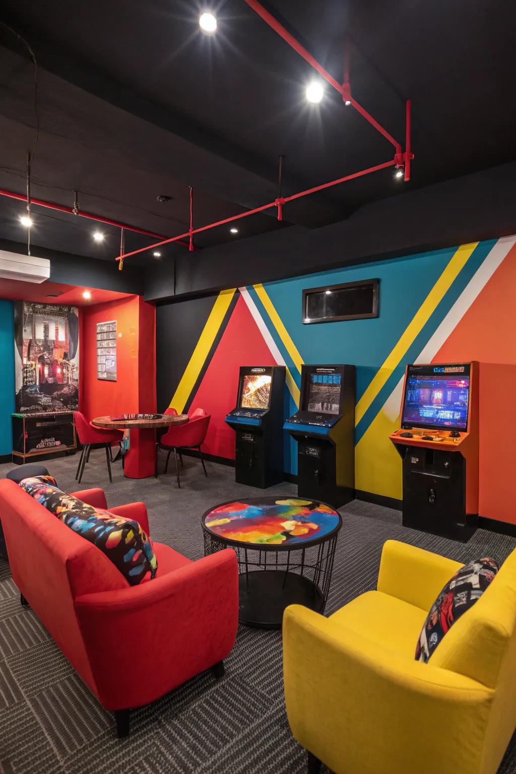 Bold colors make your game room vibrant.