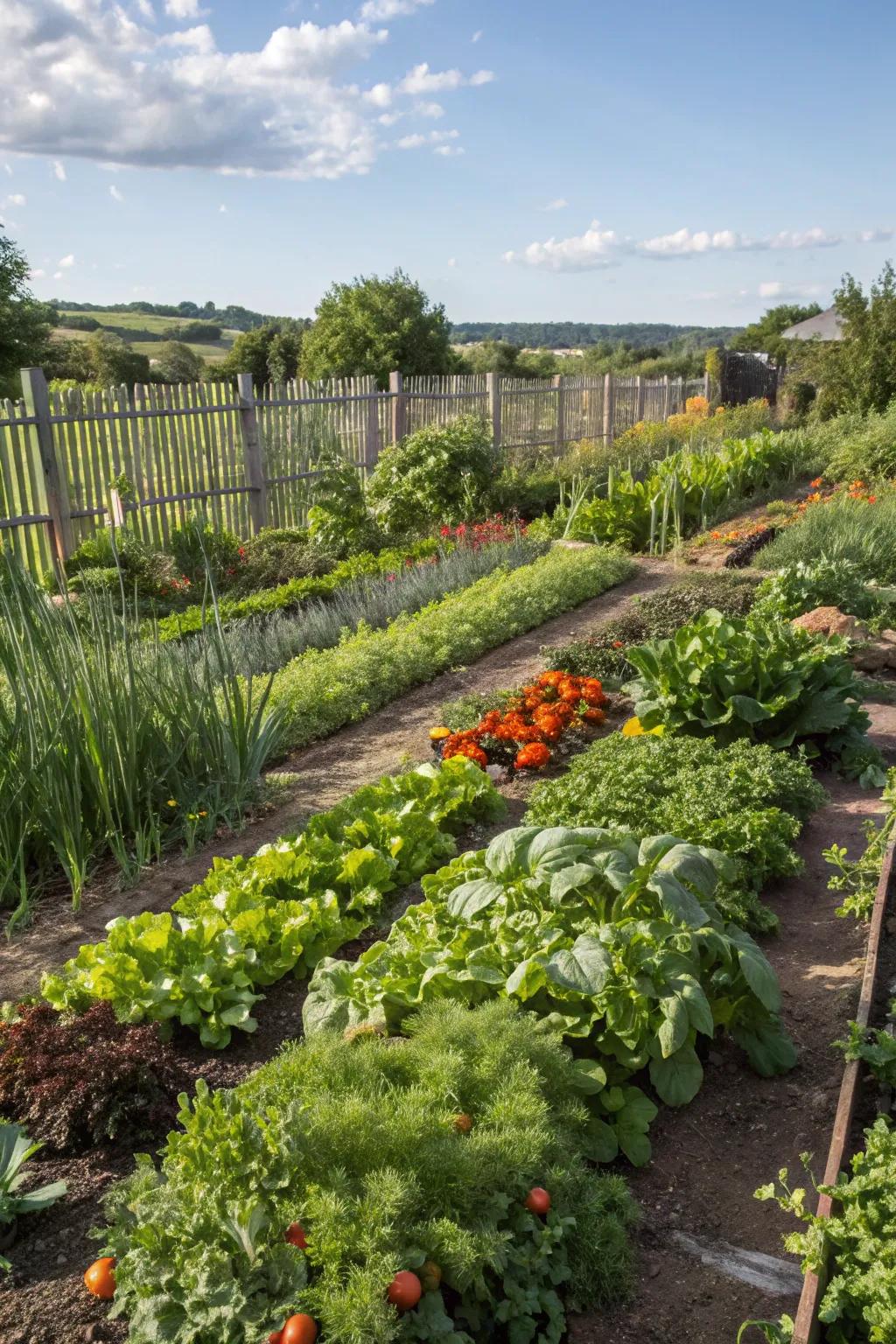 A seamless amalgamation of aesthetics and utility through edible landscaping.