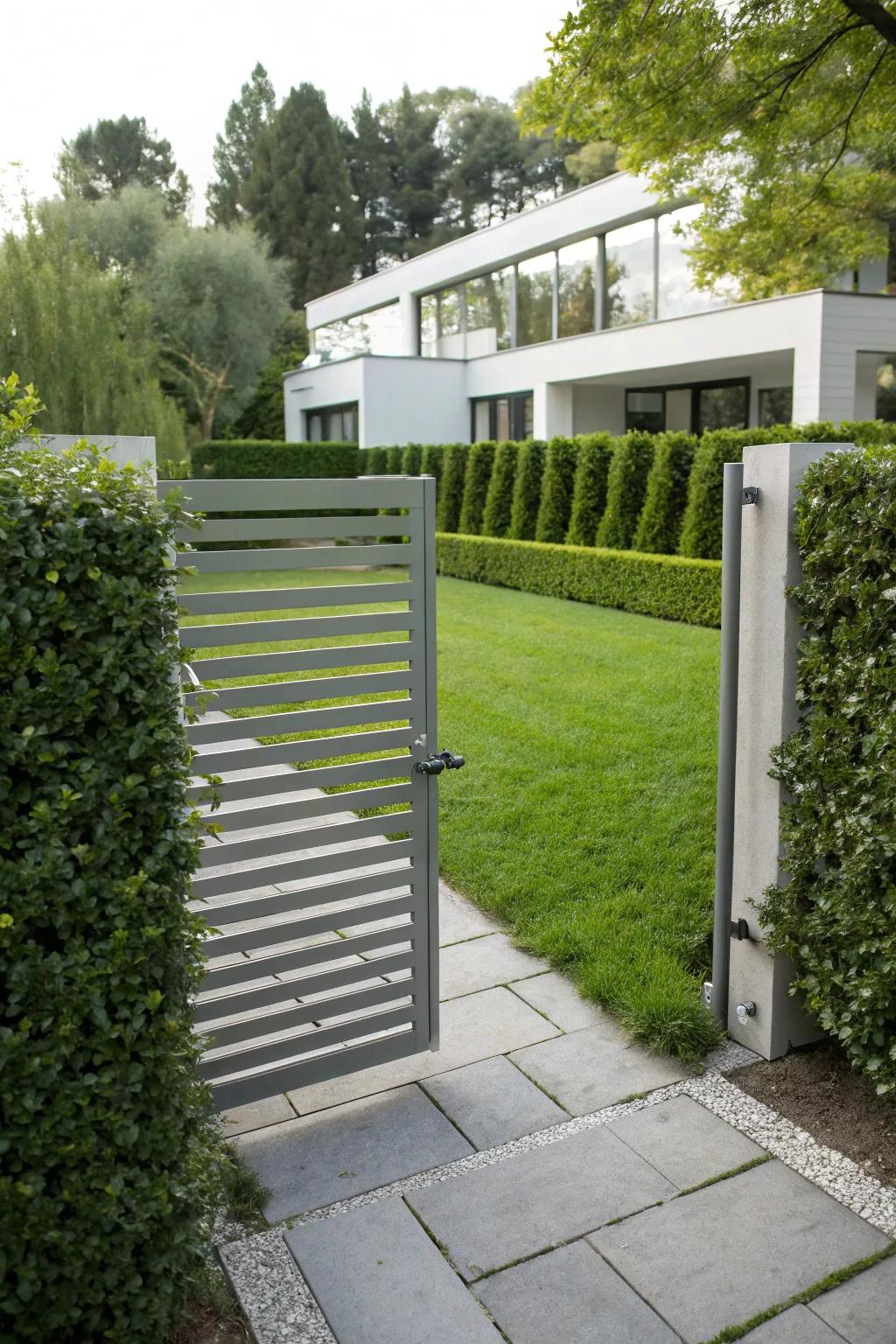 Horizontal slats proffer solitude and contemporary flair.