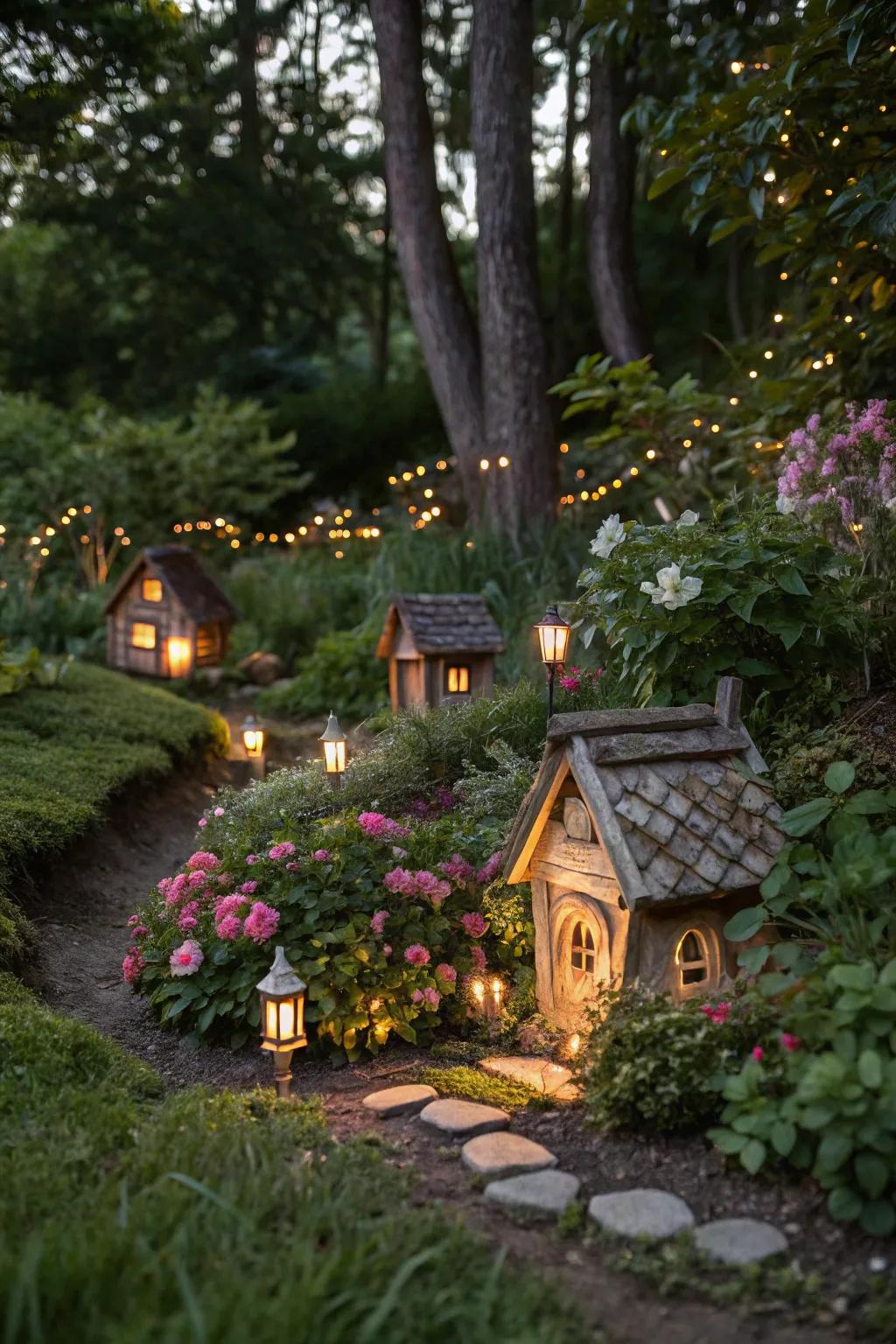 Add fairy tale magic with solar sprite houses.