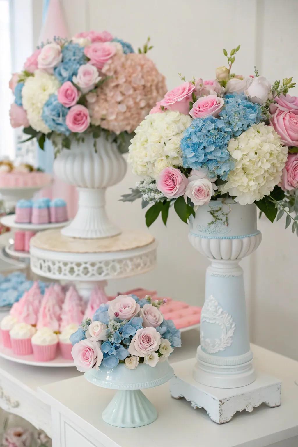 Refined floral arrangements adding charm to the celebration.