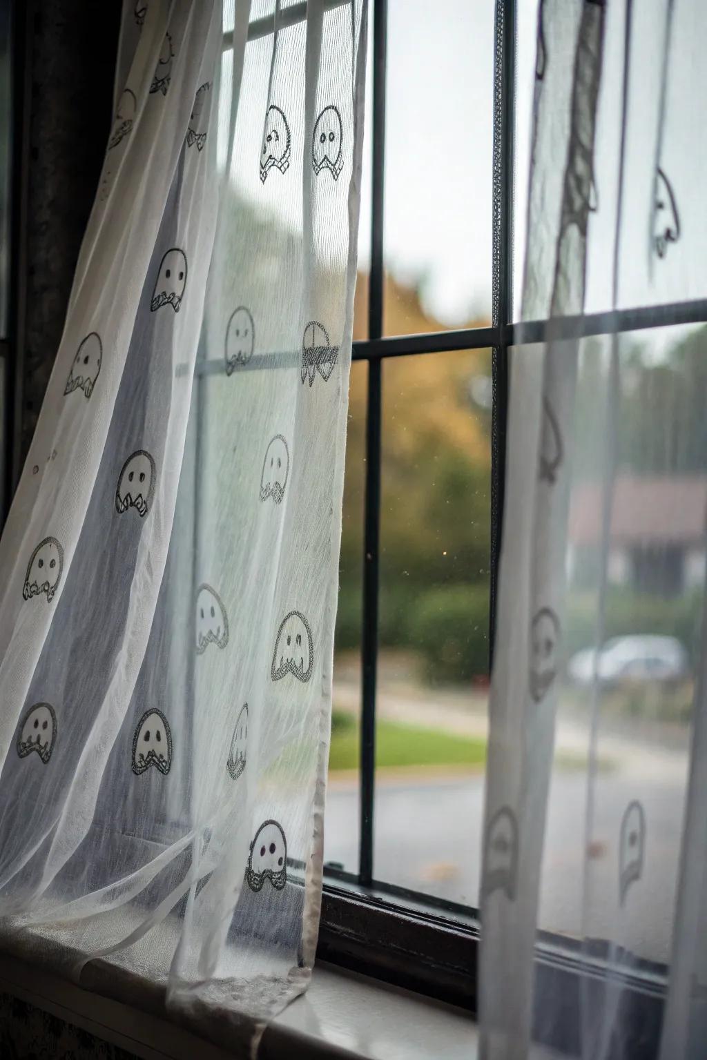 Specter drapes create a chilling yet classy environment.