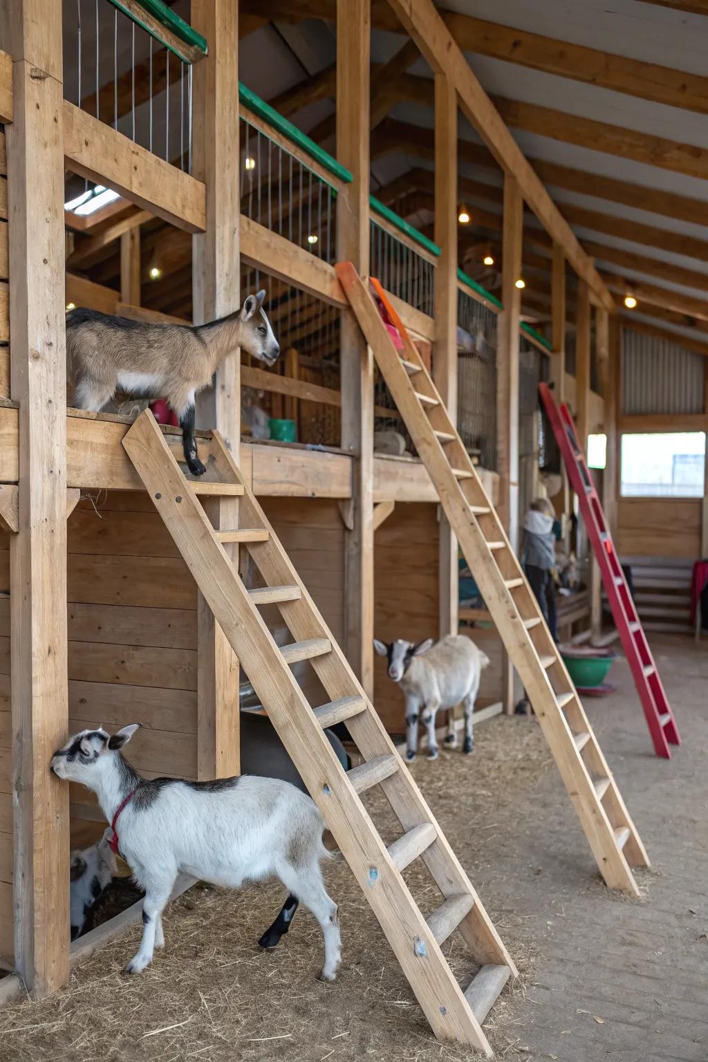 Playful climbing structures add fun and exercise options.