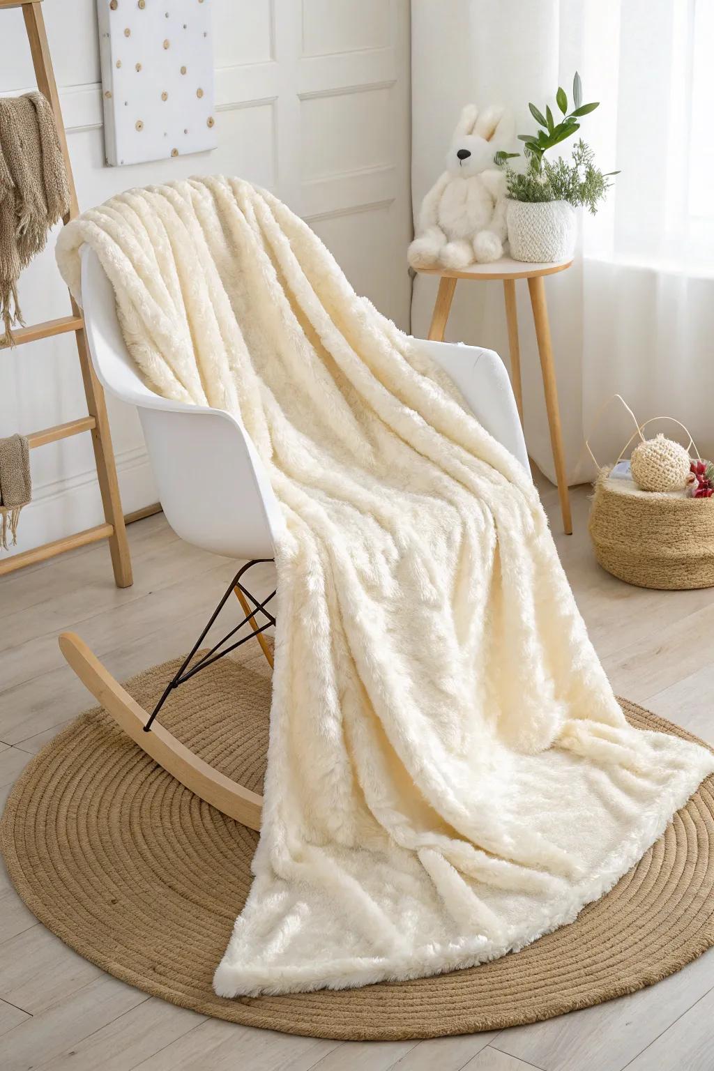 Envelop your little one in the luxurious comfort of a faux fur baby blanket—a touch of elegance for any nursery.