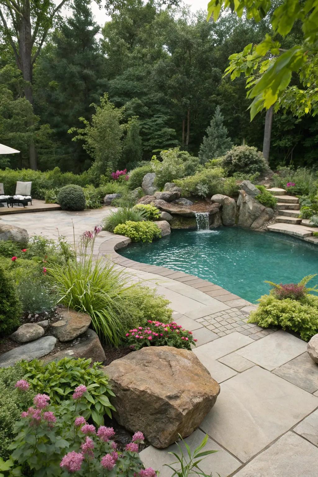 Concealed drainage systems blend effortlessly with natural surroundings.
