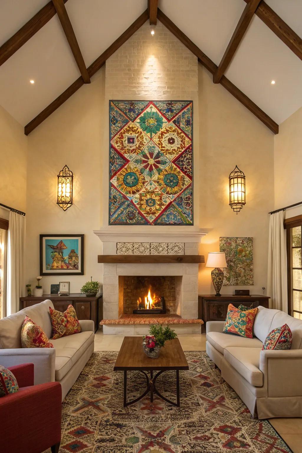 Mosaic art injects vibrant color and dimension.