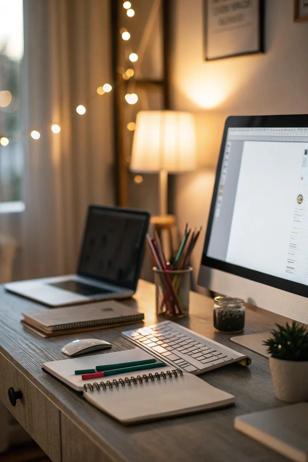 Enhance screen time via comforting backlight.