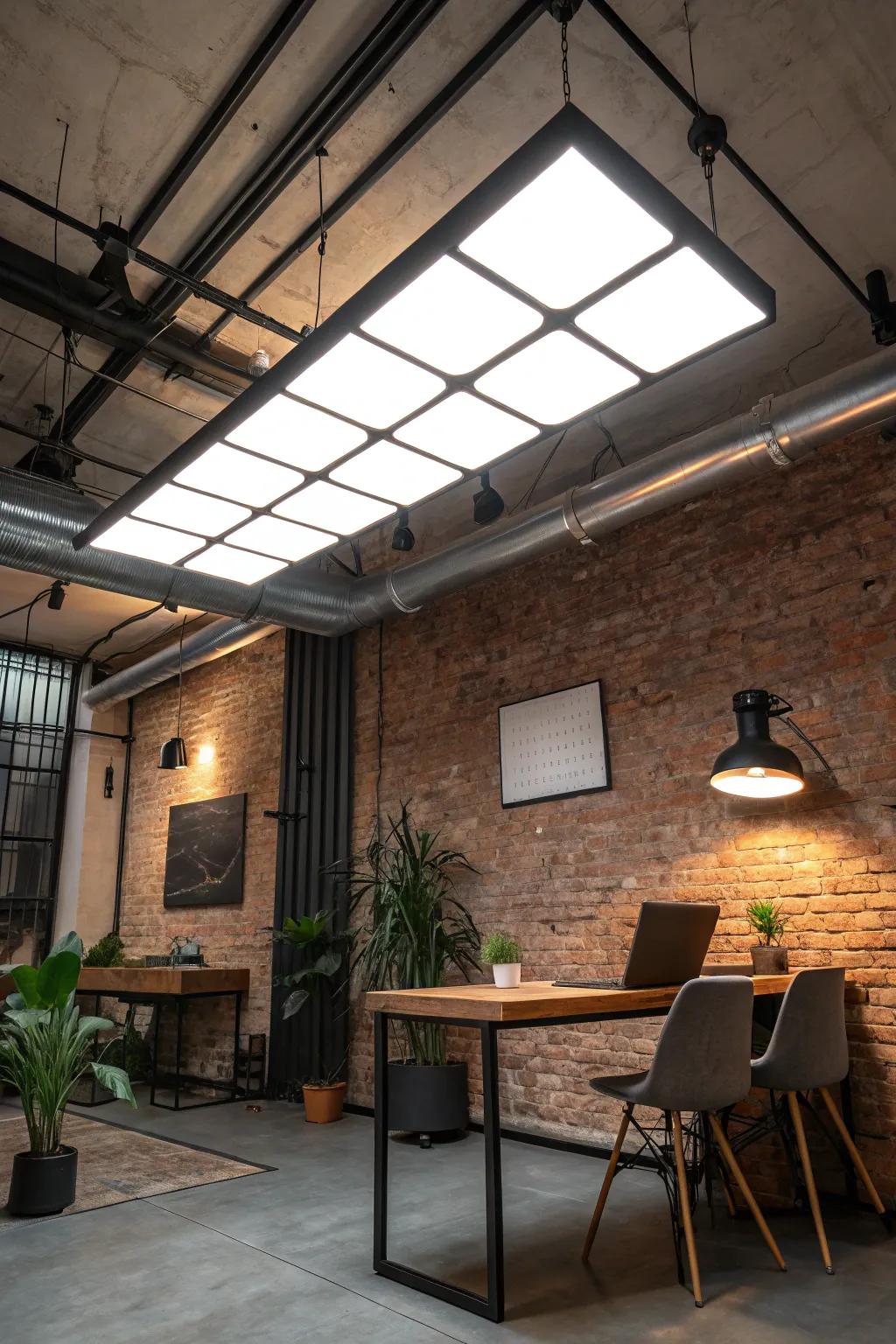 An elegant room featuring LED ceiling panel lighting