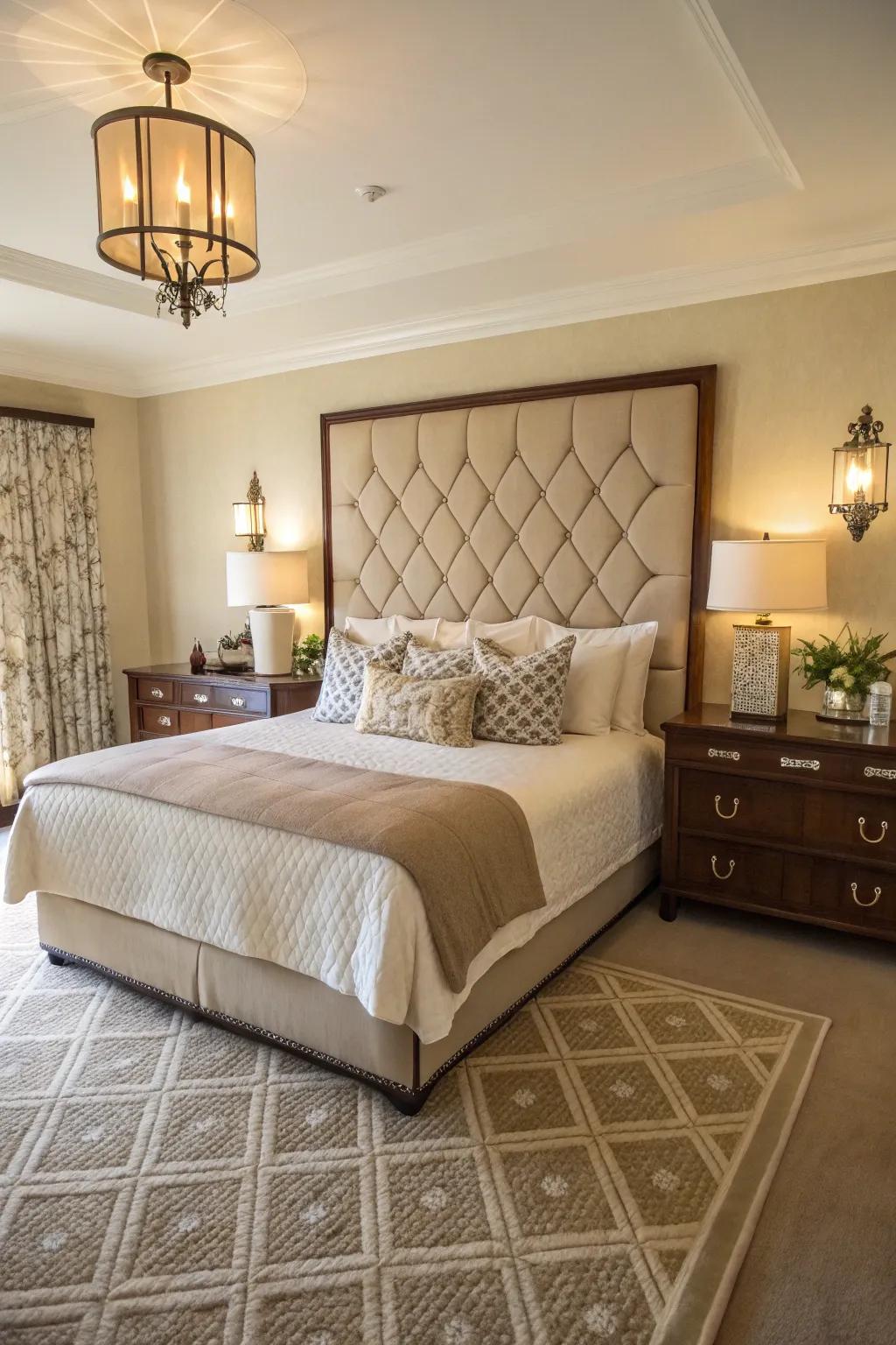 Symmetrical nightstands enhance the balance and style of your king bedroom.