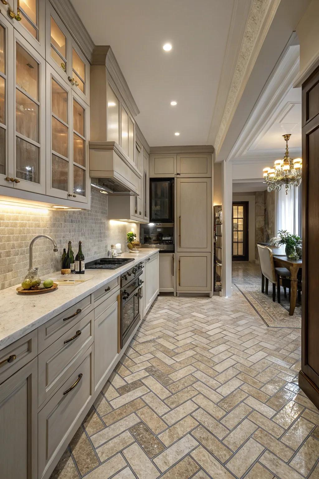 Embrace elegance with zigzag-patterned squares.