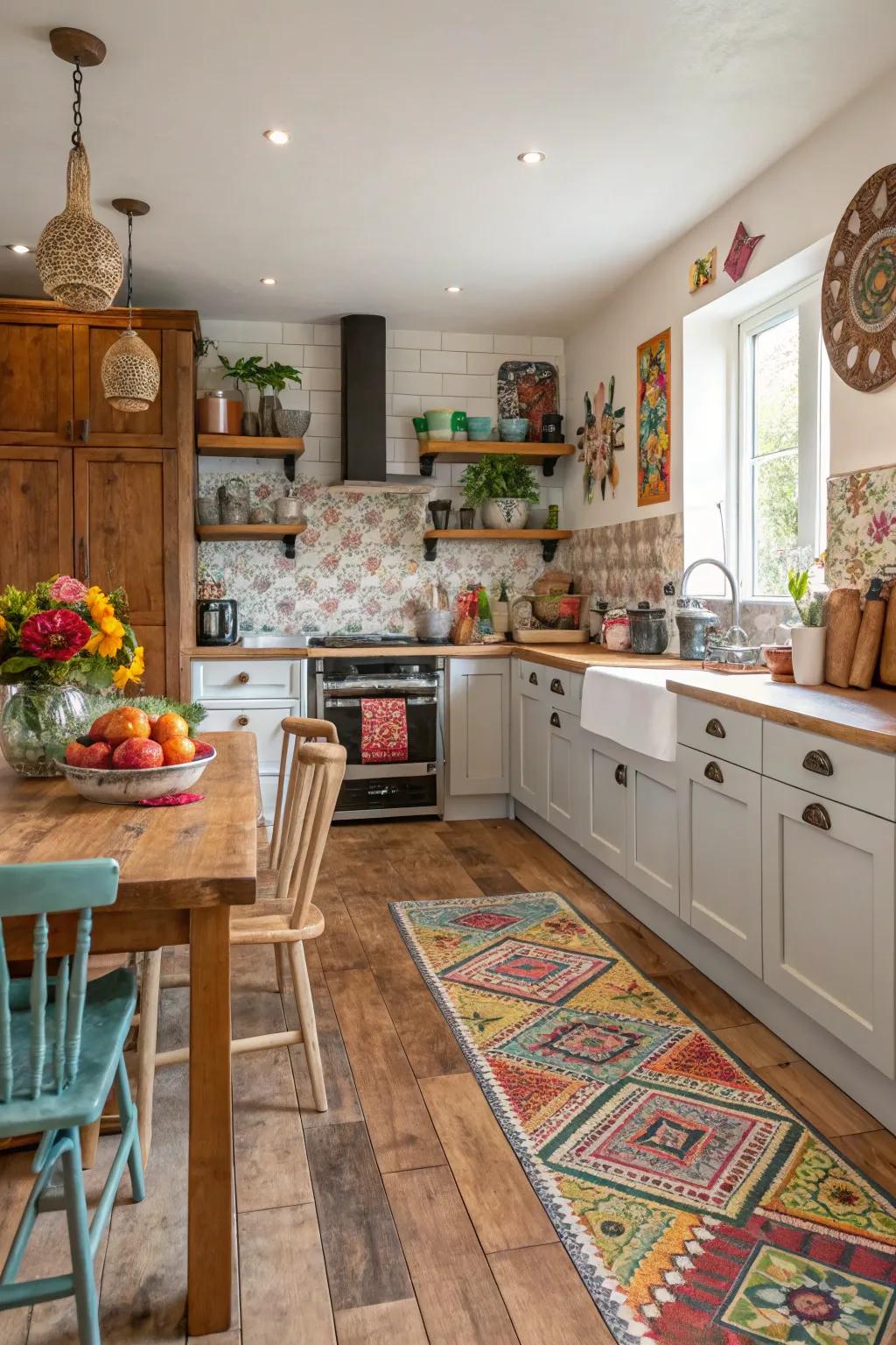 Blend materials for an unparalleled kitchen floor.