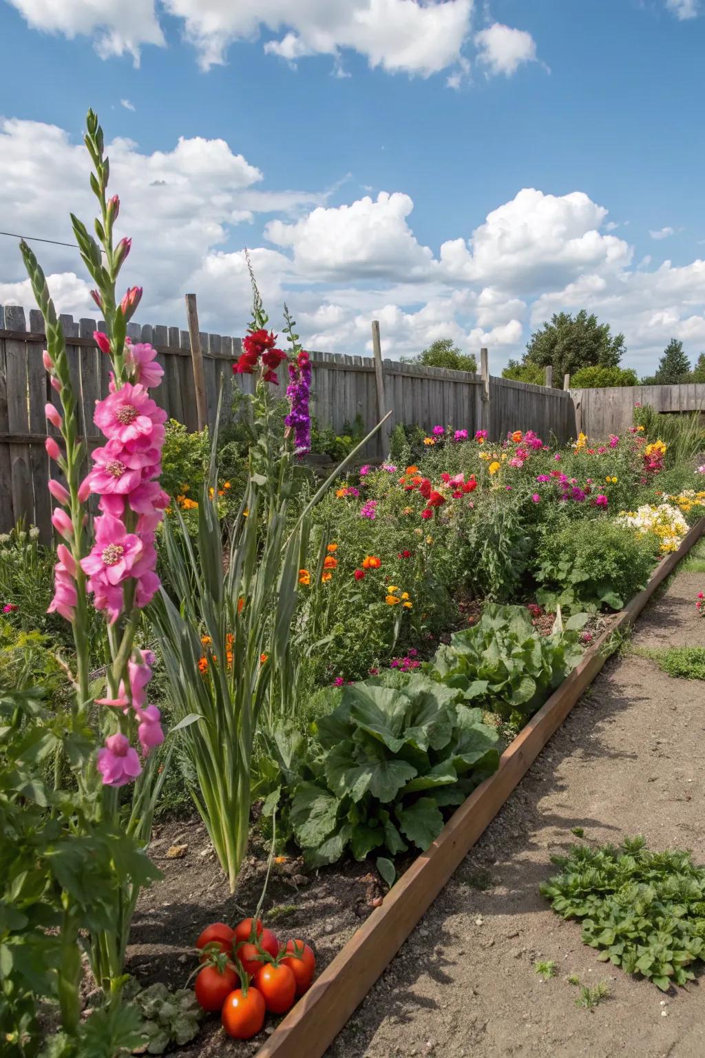 Color and texture in a vegetable garden.