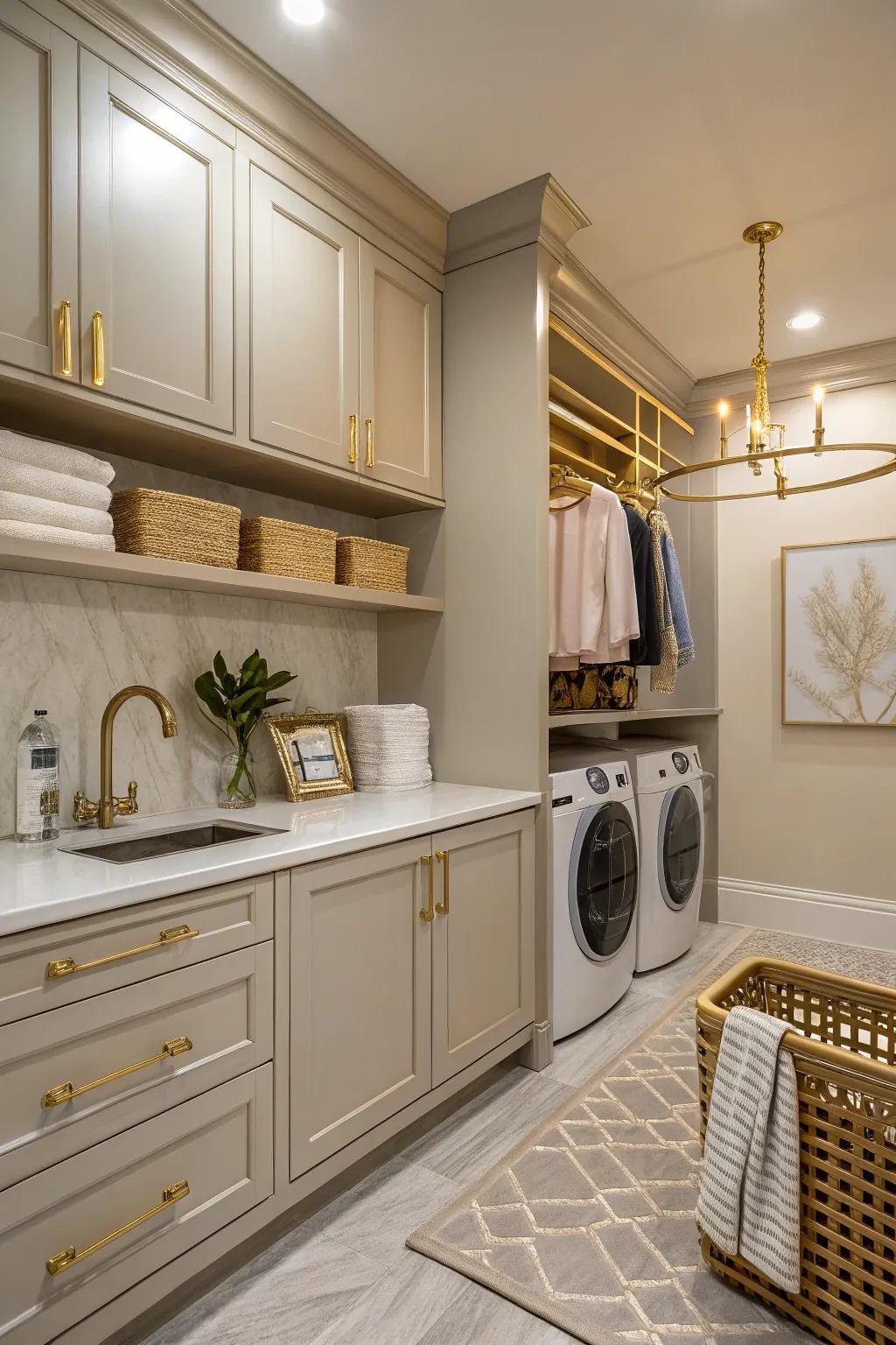 Metallic accents bring a touch of luxury and sophistication.