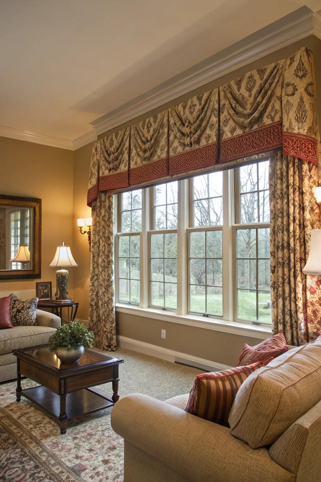 Designed top treatments add an elegant frame to your windows.