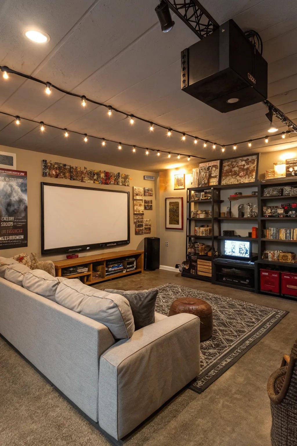 A projector converts your man cave into a home theater.