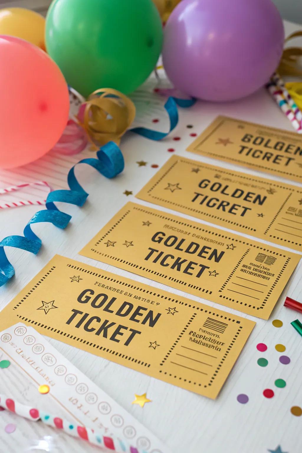 Gilded pass invitations that set the vibe for a unique celebration.