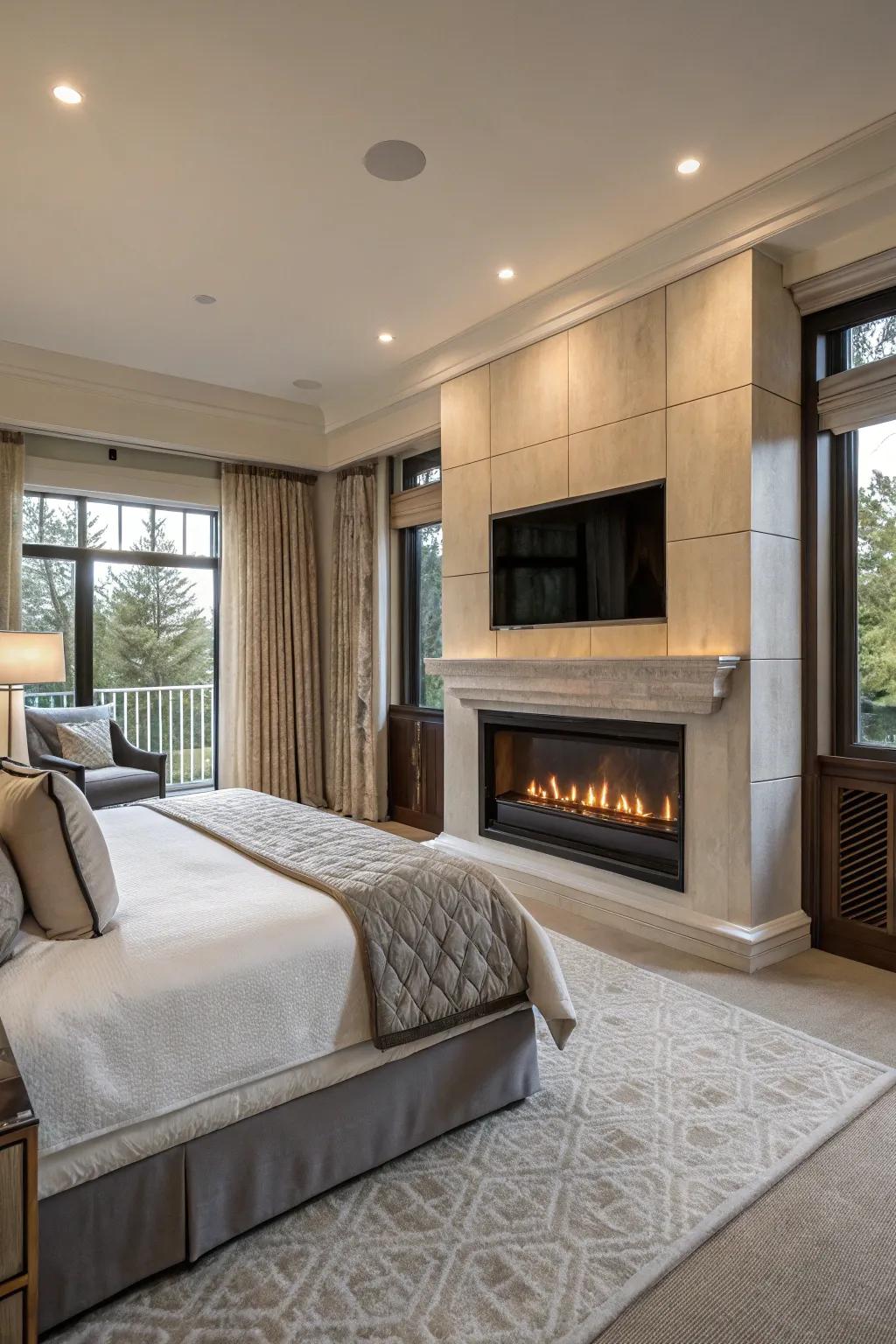 Built-in fireplaces offer effortless structural integration.