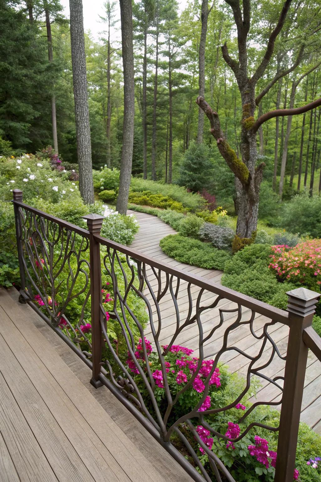 Nature-inspired railings blend effortlessly with outdoor environments.