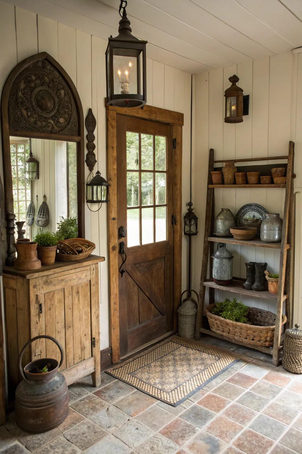 Antique mirrors add depth and timeless elegance.