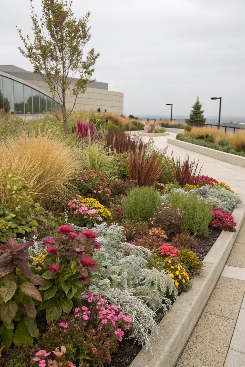A blend of textures for a dynamic and captivating flower bed.